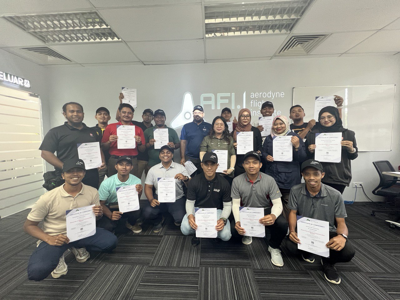 Newly certified pilot group