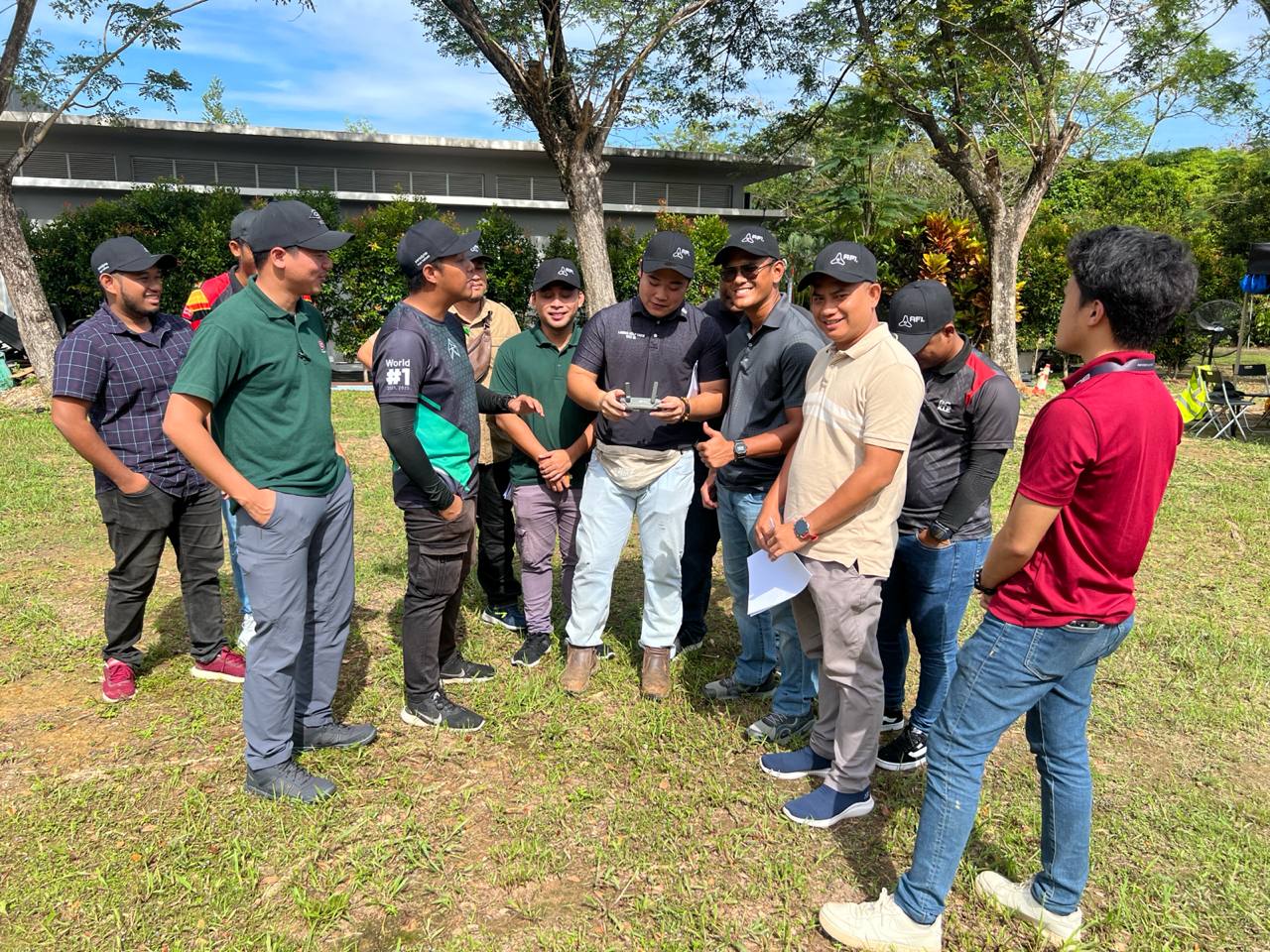 Outdoor field team briefing